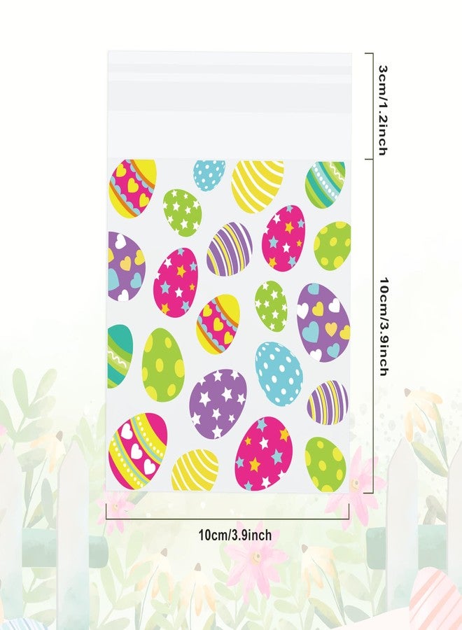 Whaline 320Pcs Easter Self Adhesive Treat Bags Colorful Easter Egg Cellophane Bags Clear Plastic Candy Goodie Bags for Holiday Birthday Party Favors Supplies - Image 2